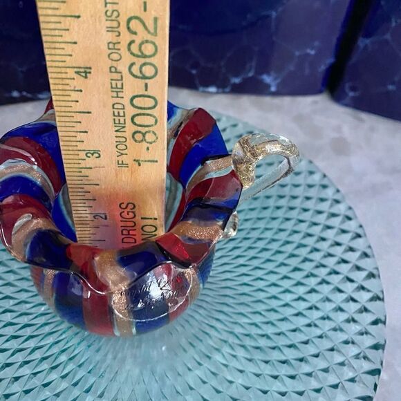 Vase hand blow mini shot with gold venetian, glass NYC 1993 on 5th Ave mine - Picture 7 of 9